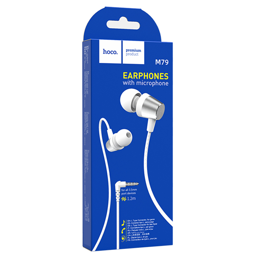 Проводные наушники HOCO M79 Cresta, Jack 3.5mm, 1.2 м, белый фото