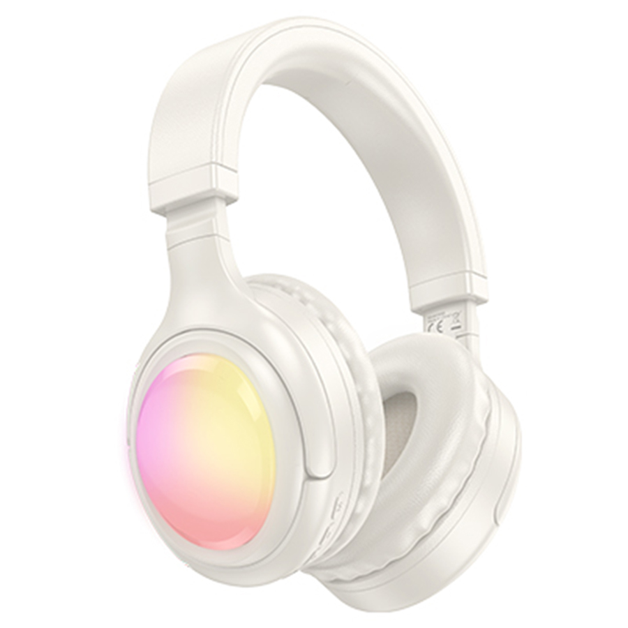 Беспроводные наушники накладные HOCO W48 Focus, Bluetooth, кремовый фото