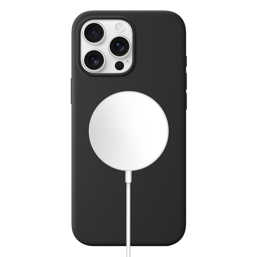 Чехол Silicone Case with MagSafe и Анимация цвета для iPhone 16 Pro Max (6.9"), черный (1) фото