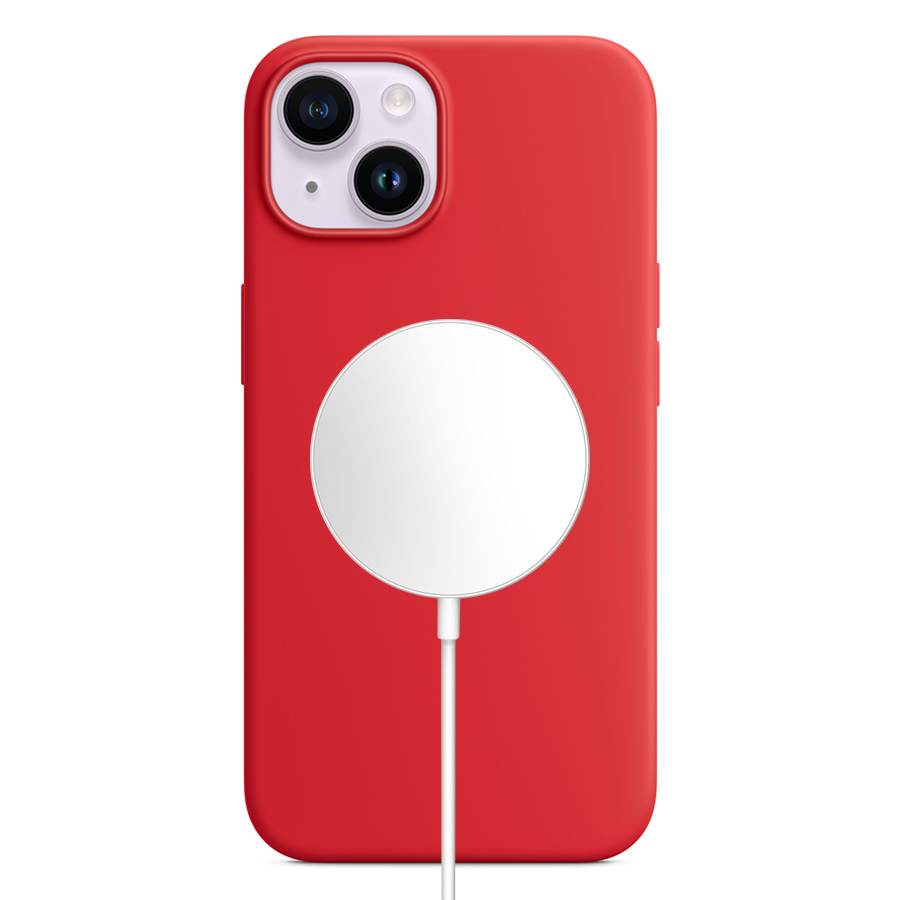 Чехол Silicone Case with MagSafe и Анимация цвета для iPhone 14 Plus 6.7", красный (4) фото