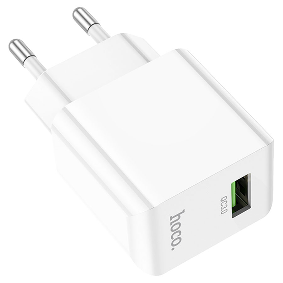 Сетевое зарядное устройство HOCO C98A Proton 1xUSB, 3.0A, 18W, белый фото