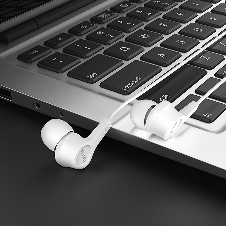 Проводные наушники HOCO M50 Daintiness, Jack 3.5mm, 1.2 м, белый фото