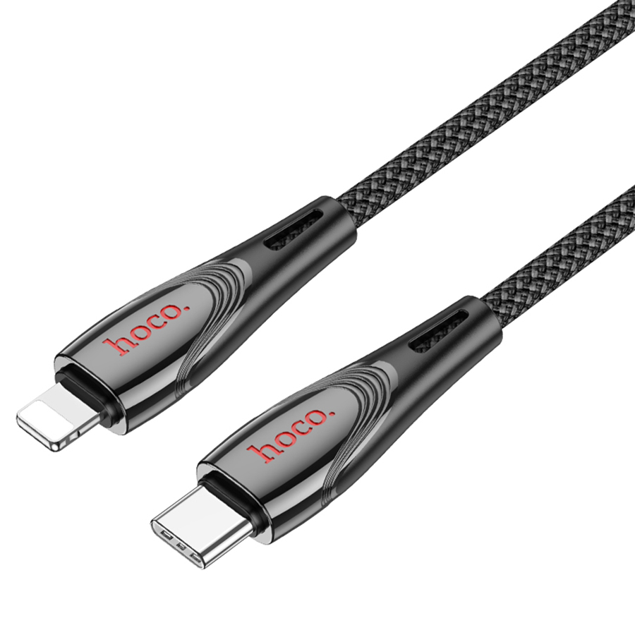 Кабель USB-C HOCO U133 Monte Type-C - Lightning, 27W, 1.2 м, черный фото