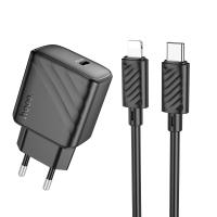 Сетевое зарядное устройство HOCO CS22A Value 1xUSB-C с Кабелем Type-C - Lightning, 30W, черный фото