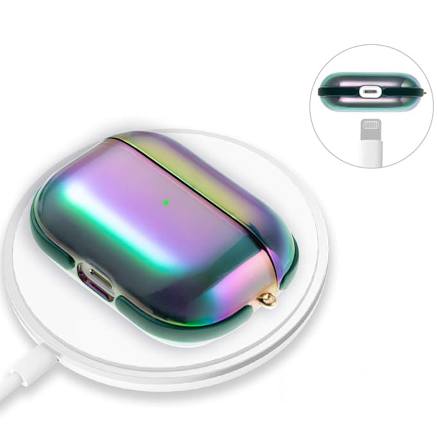 Чехол пластиковый Kingxbar со шнурком для Airpods Pro, прозрачный, Хамелеоновый перламутр (36) фото