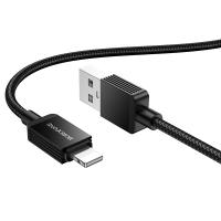 Кабель USB BOROFONE BX120 Placer USB - Lightning, 2.4А, 1 м, черный фото