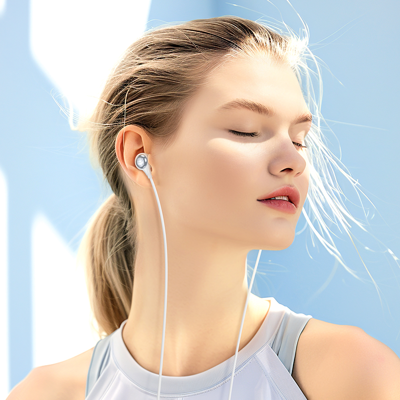 Проводные наушники HOCO M116 Benevolent, Type-C, 1.2 м, белый фото