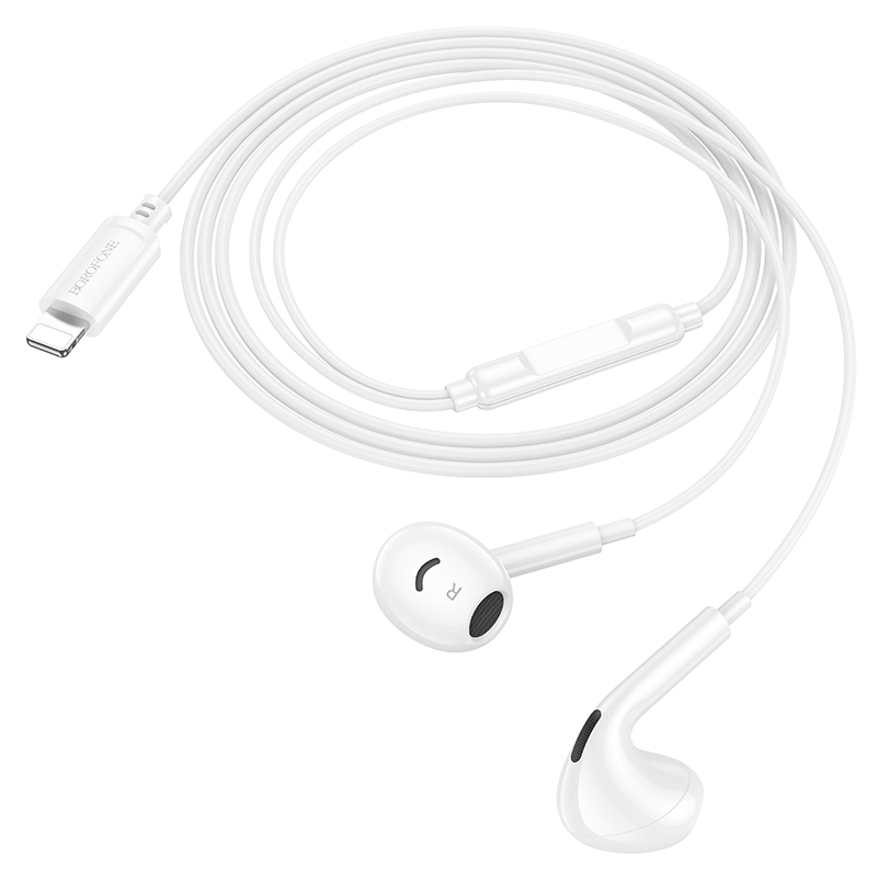 Проводные наушники BOROFONE BM96 Brilliant, Lightning, 1.2 м, белый фото