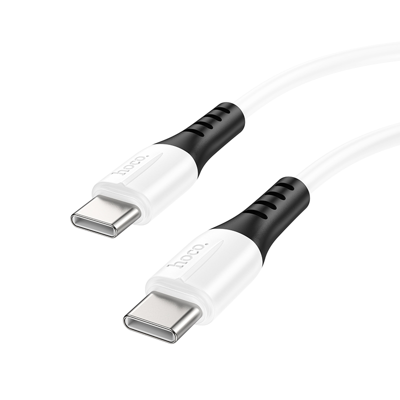 Кабель USB-C HOCO X82 Silicone Type-C - Type-C, 3A, 60W, 1 м, белый фото