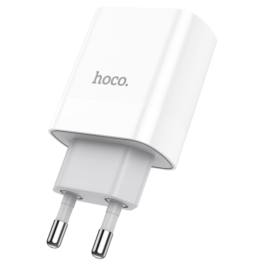 Сетевое зарядное устройство HOCO C80A Rapido 1xUSB + 1xUSB-C, 3.1A, 20W, белый фото