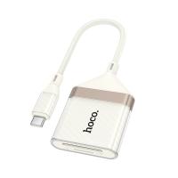 Переходник/Адаптер HOCO UA40A Card reader Type-C (m) - TF/SD, 14 см, белый фото