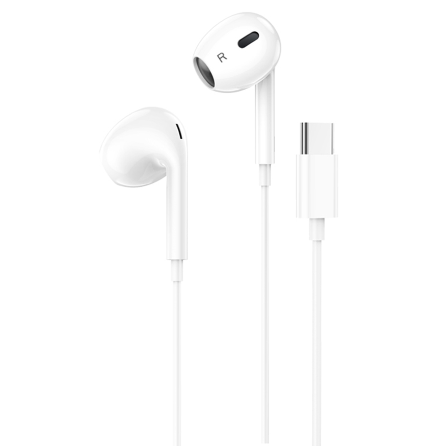 Проводные наушники HOCO M101 Max Crystal, Type-C, 1.2 м, белый фото
