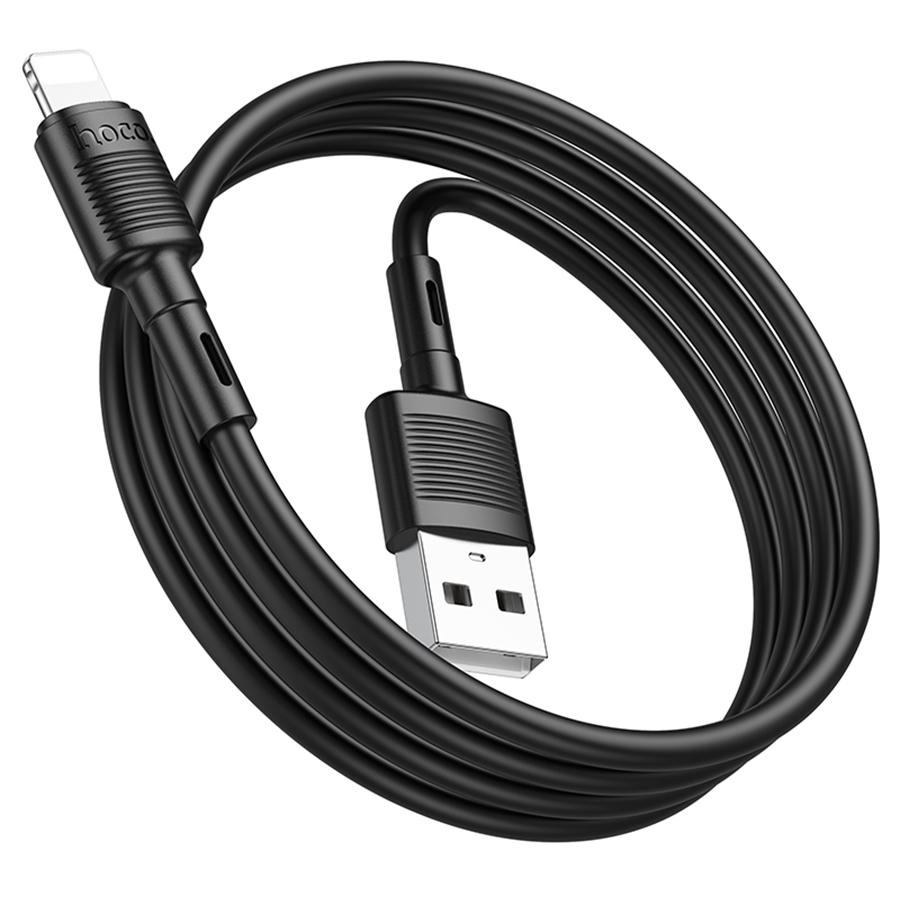 Кабель USB HOCO X83 Victory USB - Lightning, 2.4А, 1 м, черный фото