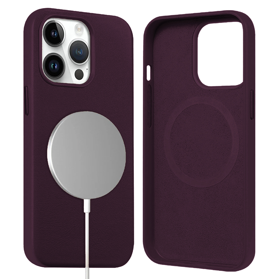 Чехол Leather Case MagSafe для iPhone 13 Pro 6.1", фиолетовый (2) фото