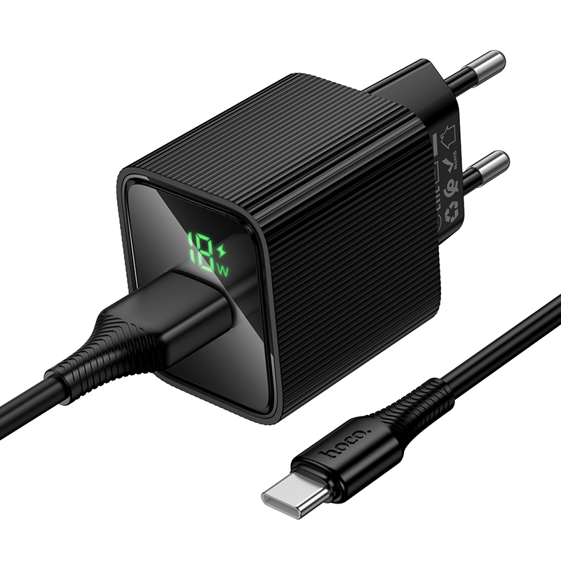 Сетевое зарядное устройство HOCO CS81A Excellent 1xUSB с Кабелем USB - Type-C, 18W, черный фото