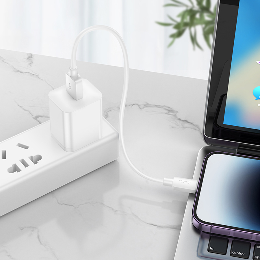 Кабель USB HOCO X96 Hyper USB - Lightning, 2.4А, 25 см, белый фото