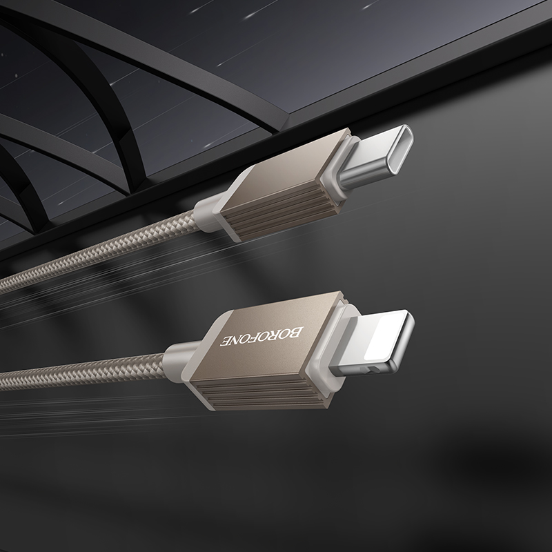 Кабель USB-C BOROFONE BX120 Placer Type-C - Lightning, 27W, 1 м, золотой фото