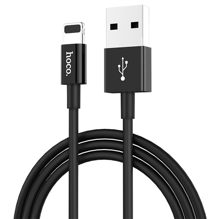Кабель USB HOCO X23 Skilled USB - Lightning, 2.1А, 1 м, черный фото
