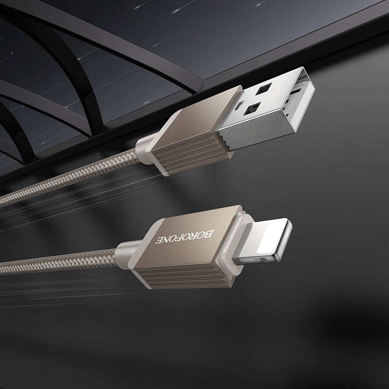 Кабель USB BOROFONE BX120 Placer USB - Lightning, 2.4А, 1 м, золотой фото