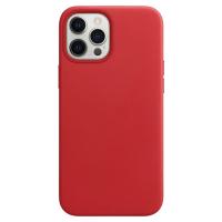 Чехол Leather Case MagSafe для iPhone 12 Pro Max 6.7", красный (2) фото