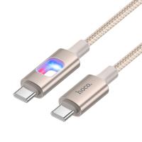 Кабель USB-C HOCO U144 Charging Type-C - Type-C, 3A, 60W, 1.2 м, золотой фото