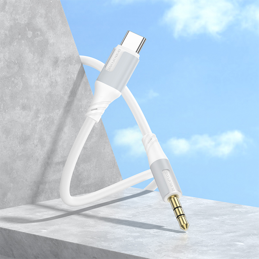 Аудиокабель BOROFONE BL19 Creator AUX Jack 3,5 (m) - Type-C (m), 1 м, белый фото