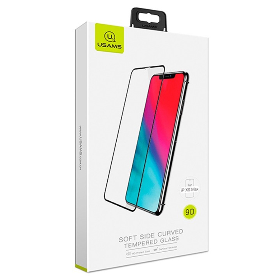 Защитное стекло USAMS US-BH460 для iPhone XS Max/11 Pro Max, 0.25mm, прозрачный+черная рамка фото