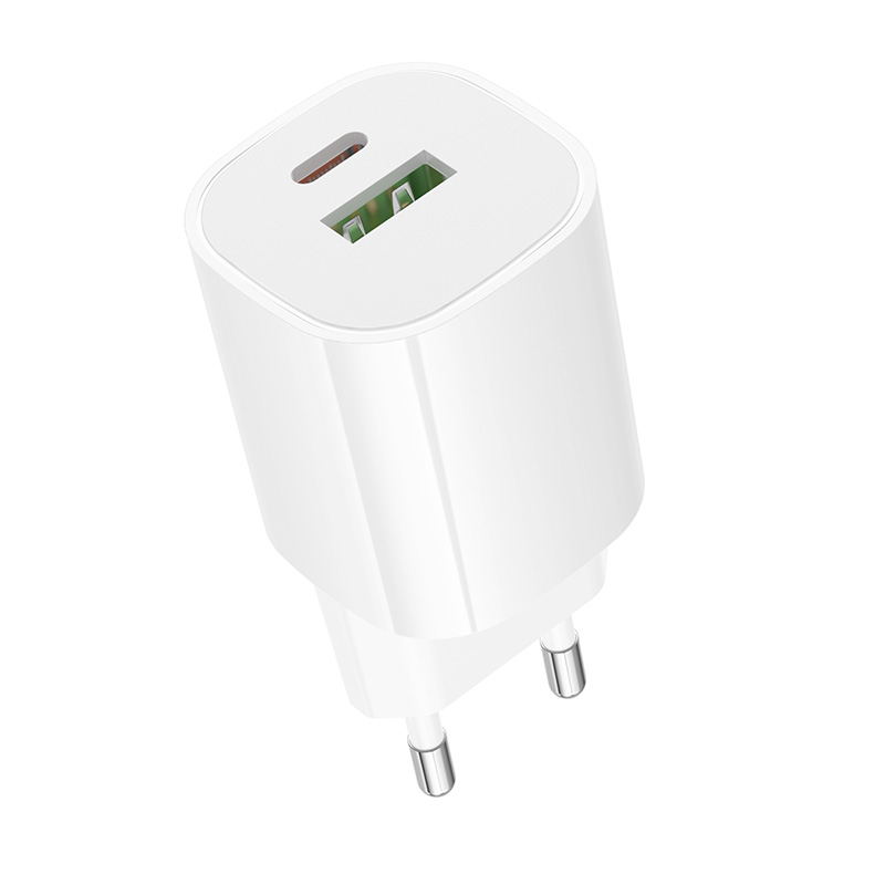 Сетевое зарядное устройство BOROFONE BA104A Pudding 1xUSB + 1xUSB-C, 3A, 20W, белый фото
