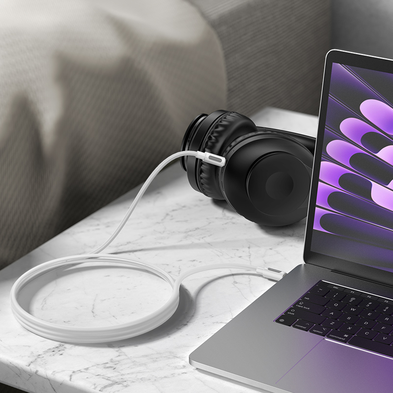 Аудиокабель BOROFONE BL20 True sound AUX Jack 3,5 (m) - Jack 3,5 (m), 1 м, белый фото