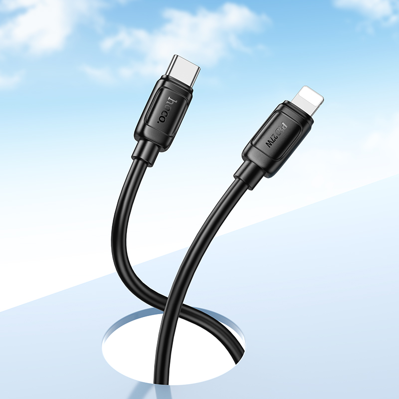 Кабель USB-C HOCO X115 Surpass Type-C - Lightning, 27W, 1 м, черный фото