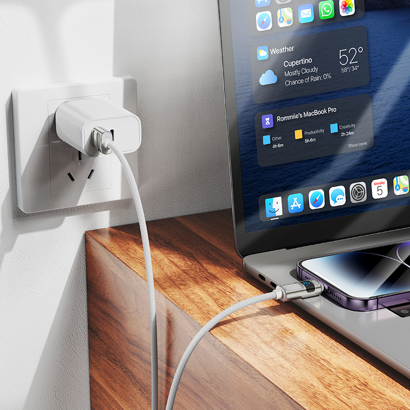 Кабель USB HOCO U137 Line USB - Lightning, 2.4А, 12W, 1.2 м, белый фото