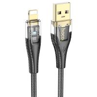 Кабель USB HOCO U121 Gold USB - Lightning, 2.4А, 1.2 м, черный фото