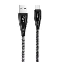 Кабель USB HOCO U56 Metal armor USB - MicroUSB, 2.4А, 1.2 м, серый металлик оптом недорого с доставкой Кабель USB HOCO U56 Metal armor USB - MicroUSB, 2.4А, 1.2 м, серый металлик фото