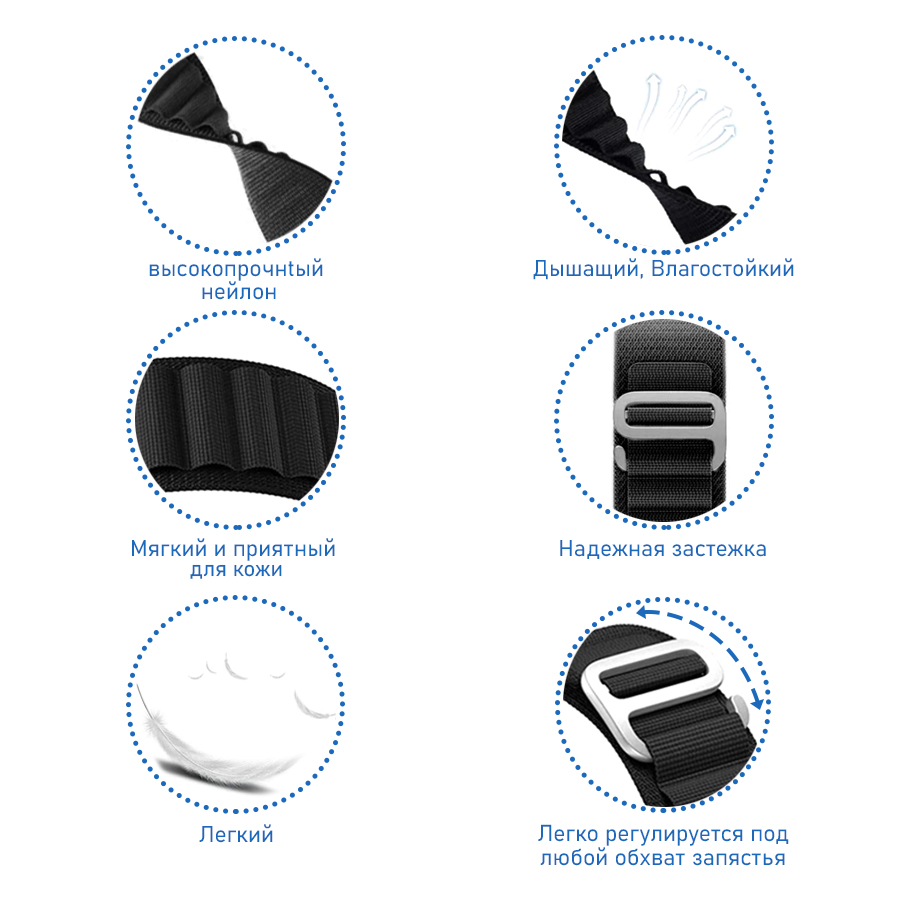 Ремешок нейлоновый Great Case Alpine Loop для Apple Watch 42/44/45/49 мм, 235мм, на застежка, фиолетовый (25) фото