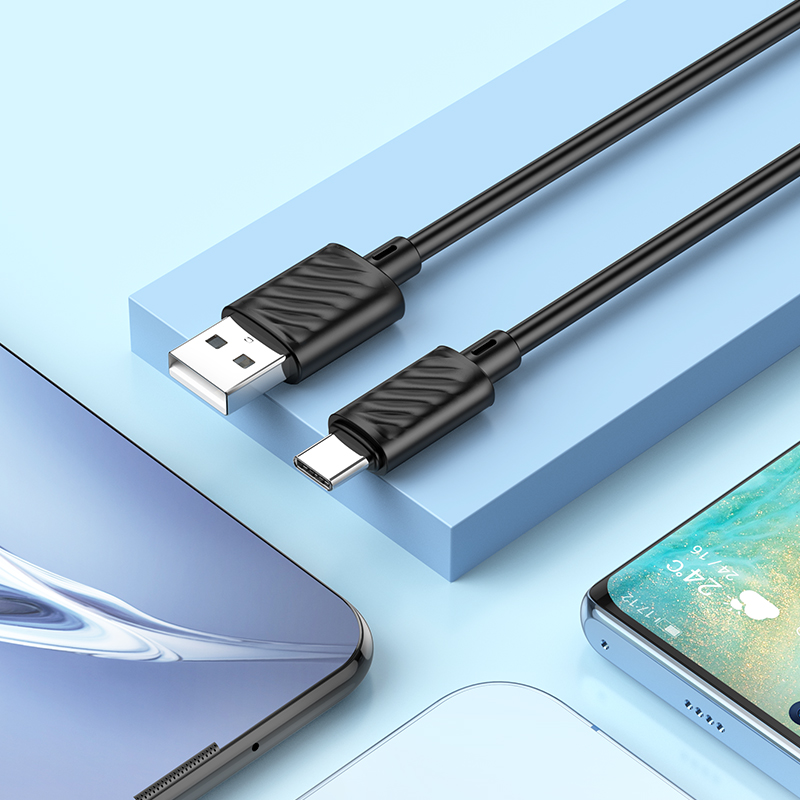 Кабель USB HOCO X88 Gratified USB - Type-C, 3A, 2 м, черный фото