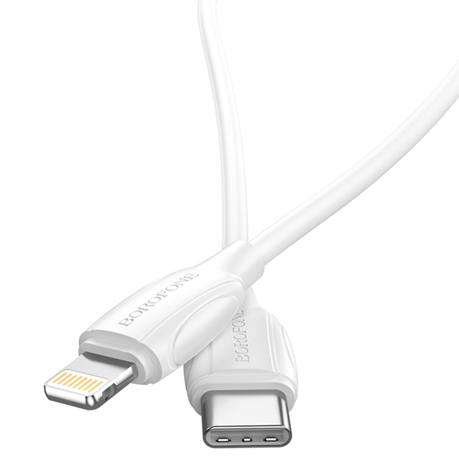 Кабель USB-C BOROFONE BX19 Benefit Type-C - Lightning, 20W, 3 м, белый фото