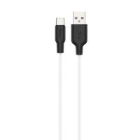 Кабель USB HOCO X21 Plus Silicone USB - Type-C, 3A, 2 м, белый+черный фото