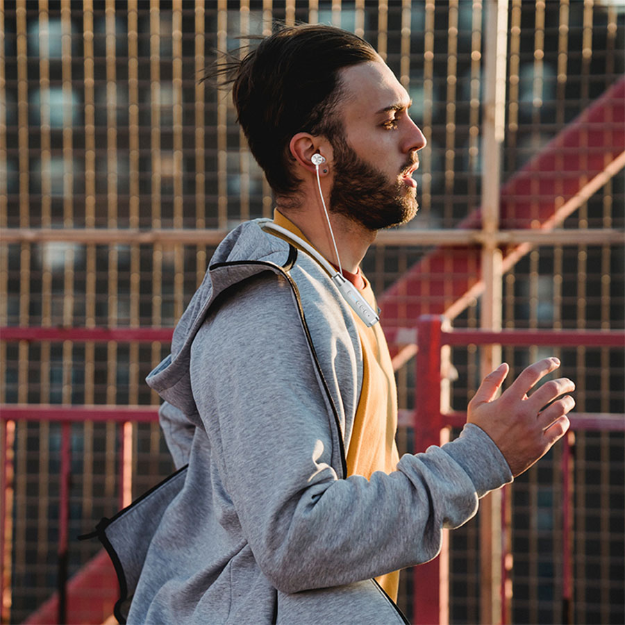 Беспроводные наушники для спорта HOCO ES62 Pretty, Bluetooth, серый фото