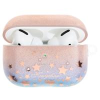 Чехол силиконовый Kingxbar Swarovski для Airpods Pro, розовые блестки, звезды (29) фото