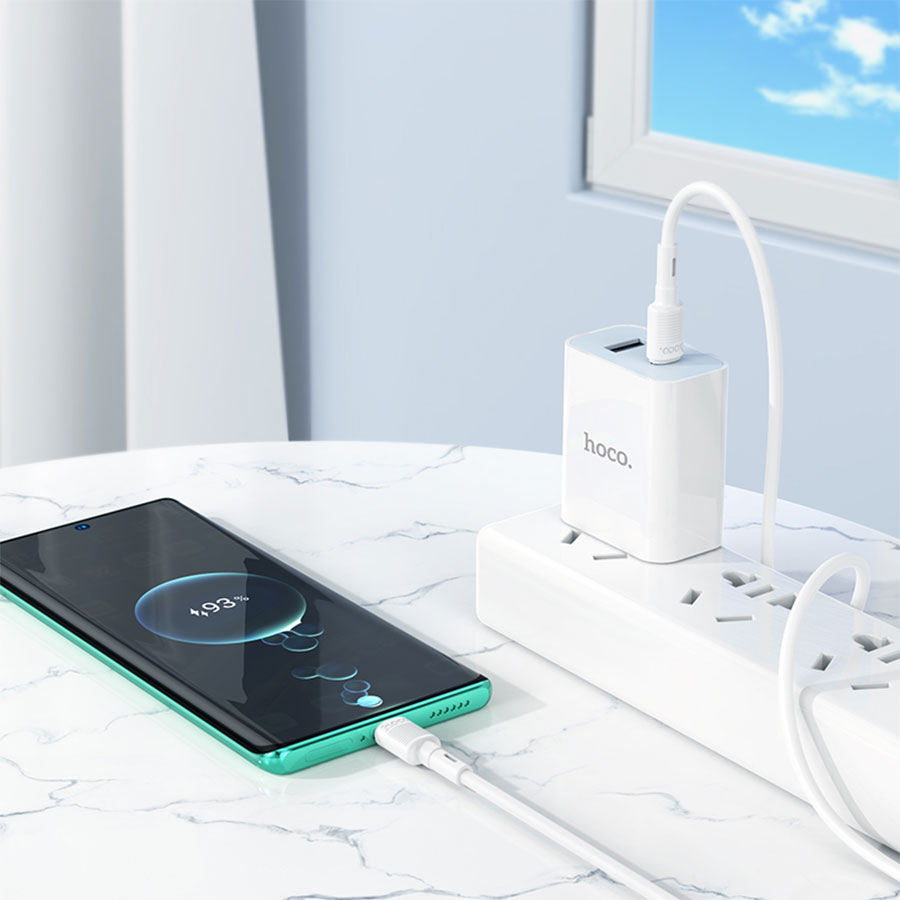Кабель USB-C HOCO X83 Victory Type-C - Type-C, 60W, 1 м, белый оптом недорого с доставкой Кабель USB-C HOCO X83 Victory Type-C - Type-C, 60W, 1 м, белый фото
