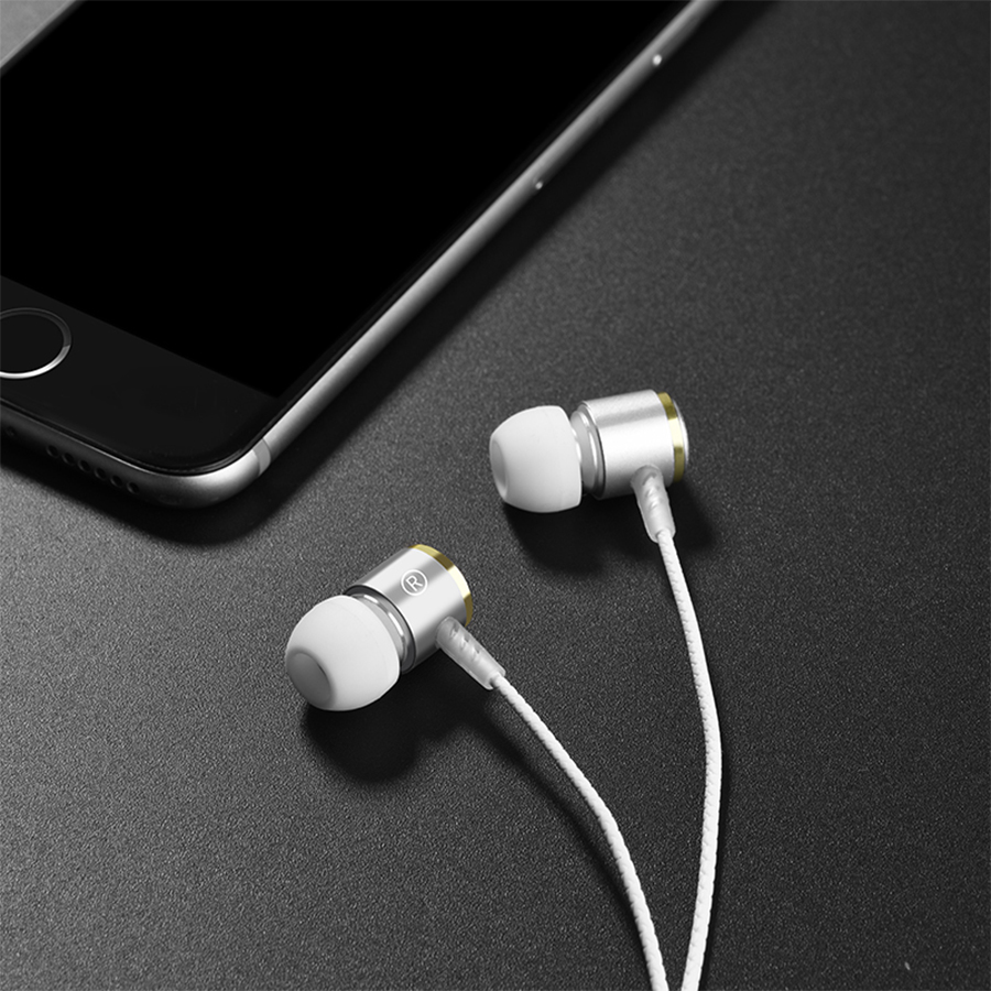 Проводные наушники HOCO M42 Ice rhyme, Jack 3.5mm, 1.2 м, серебристый фото