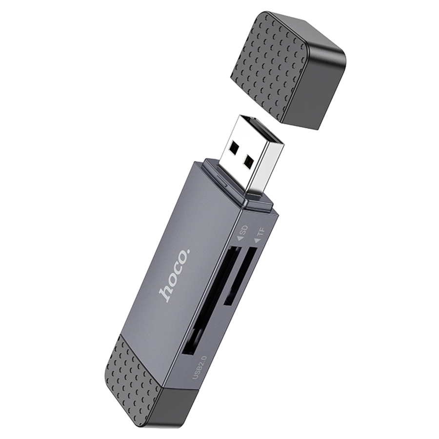 Переходник/Адаптер HOCO HB45 Spirit 2 в 1 USB2.0 (m) / Type-C (m) - TF/SD, черный фото