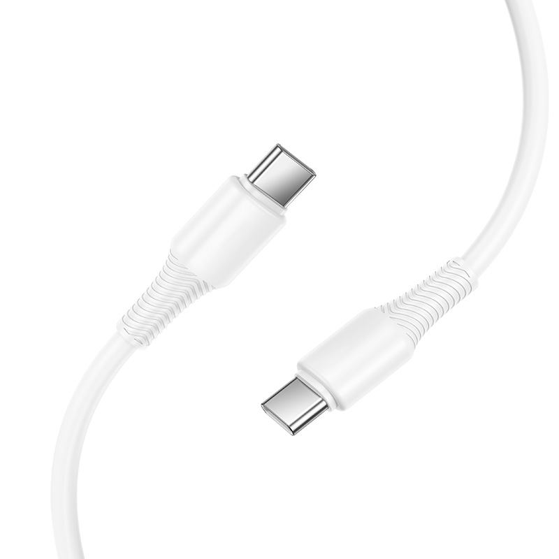 Кабель USB-C HOCO X120 Beneficio Type-C - Type-C, 3A, 60W, 1 м, белый фото