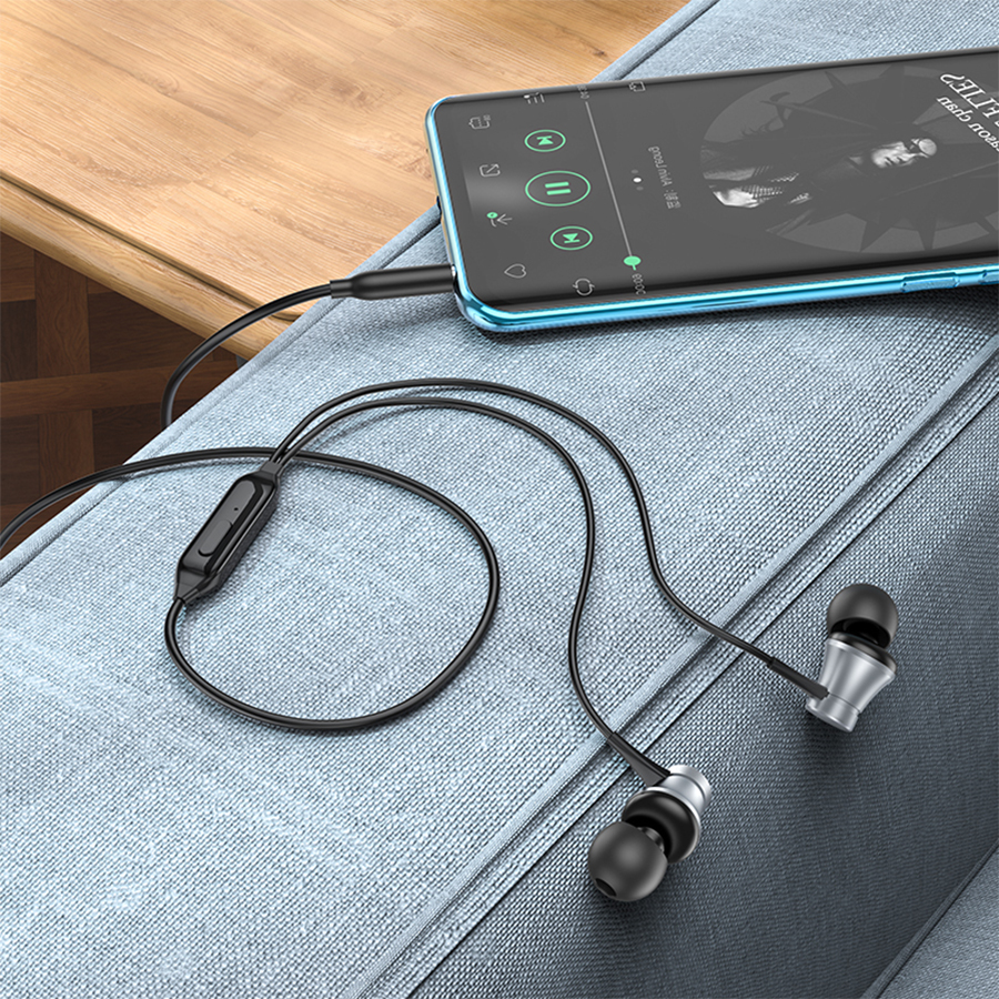 Проводные наушники BOROFONE BM73 Platinum, Jack 3.5mm, 1.2 м, серый металлик фото