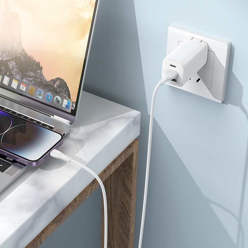 Кабель USB BOROFONE BX121 Energy USB - Lightning, 2.4А, 1 м, белый фото