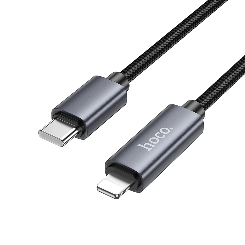 Кабель USB-C HOCO X112 Favor Type-C - Lightning, 27W, 1 м, черный фото