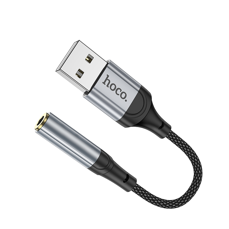 Переходник/Адаптер HOCO LS36 Fresh USB (m) - Jack 3,5 (f), 12 см, черный фото