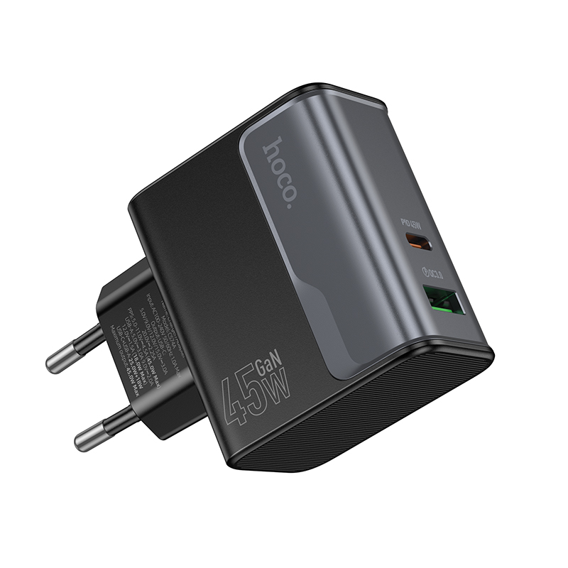 Сетевое зарядное устройство HOCO CS74A Star 1xUSB + 1xUSB-C, 45W, черный фото