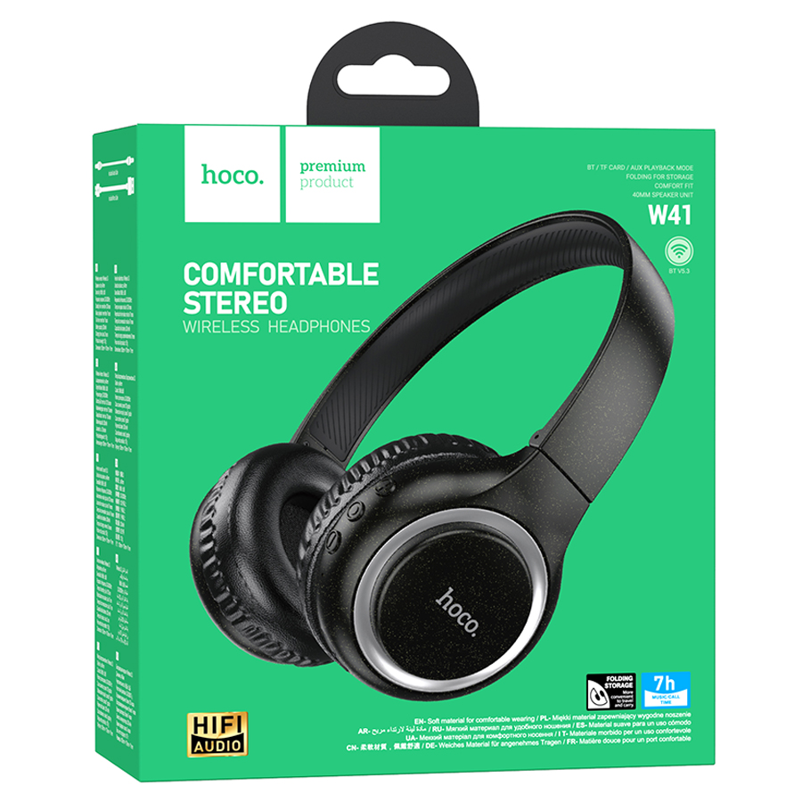 Беспроводные наушники накладные HOCO W41 Charm, Bluetooth, черный фото