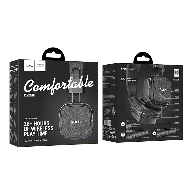 Беспроводные наушники накладные HOCO W56 Earl, Bluetooth, черный фото